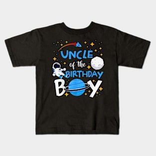 Uncle Of The Birthday Boy Space Astronaut Matching Family Kids T-Shirt